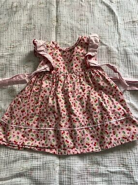 Edgehill Collection Pink Cherry-Print Ruffle Dress